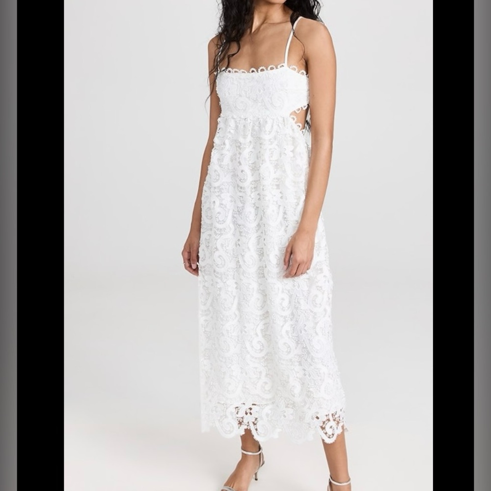 Saylor Wendie Dress In White Lace (size small)